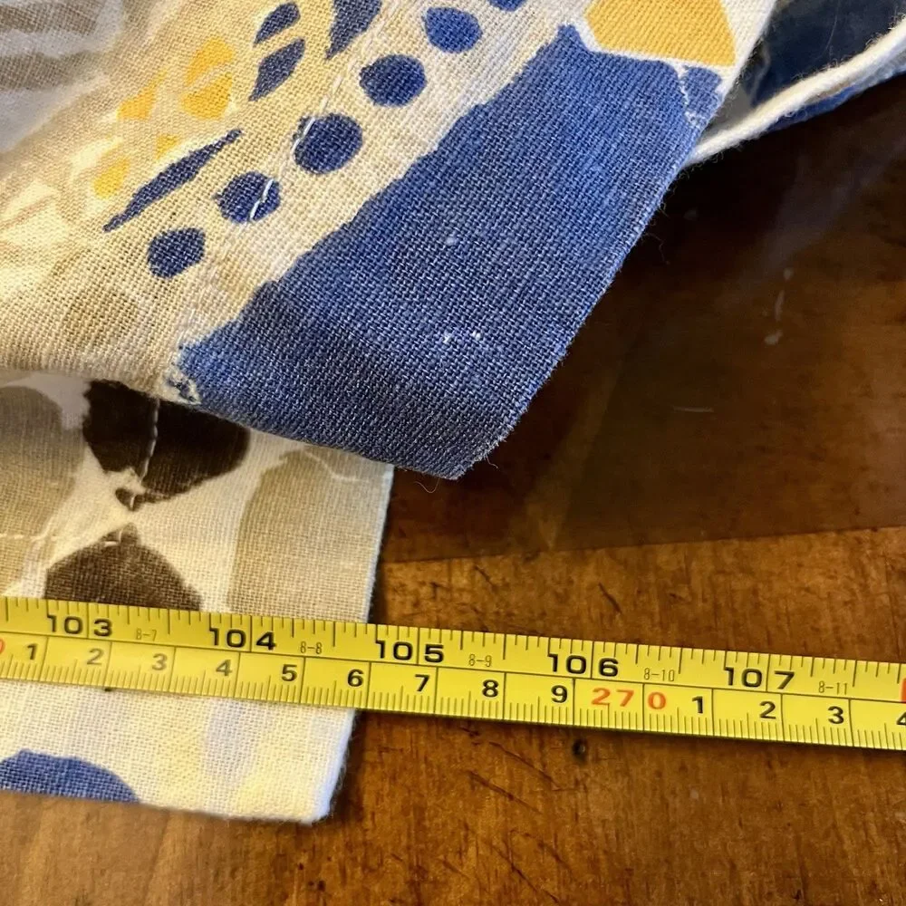 POTTERY BARN XL Rectangle Linen Floral Tropical Tablecloth 70
